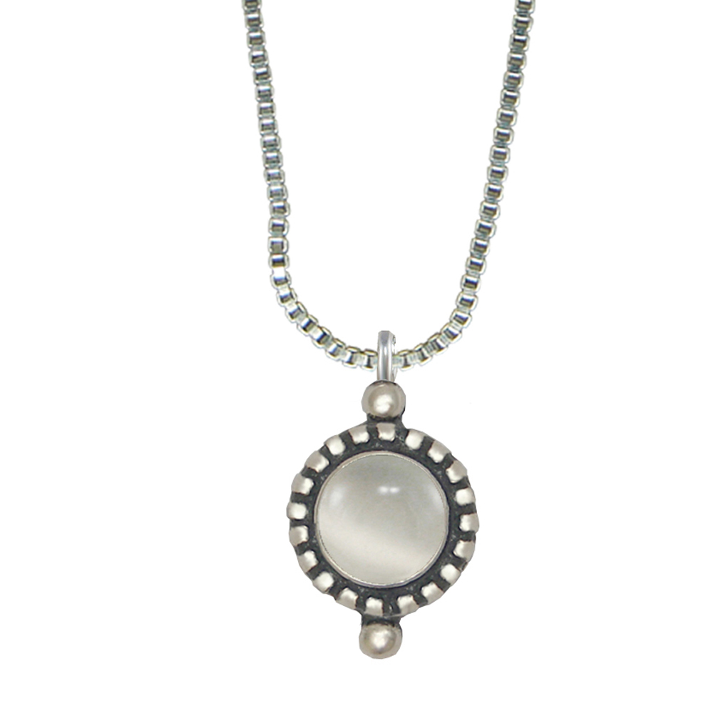 Sterling Silver Little White Moonstone Pendant Necklace